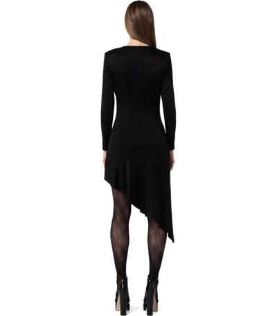 Elisabetta Franchi Chain-embellished Asymmetric Crepe Dress In Black