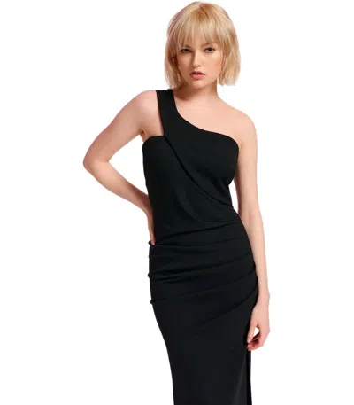 Essentiel Antwerp Ensue Black Midi Dress In Black