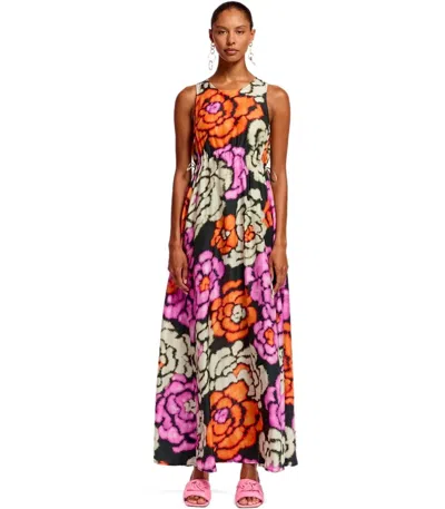 Essentiel Antwerp Flowers Black Long Dress In Black