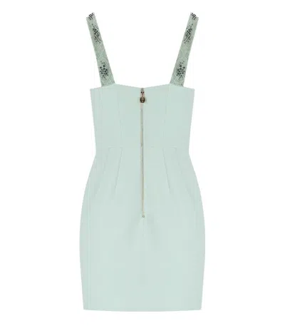 Elisabetta Franchi Embellished Sleeveless Mini Dress In Green