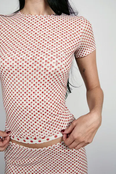Pf24 Elektra Skirt In White Polka Dot