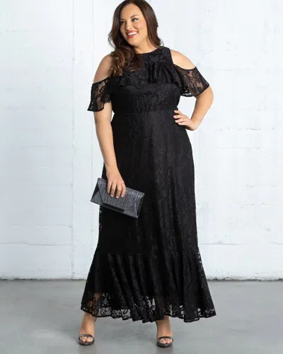 Kiyonna Riviera Lace Evening Gown In Multi