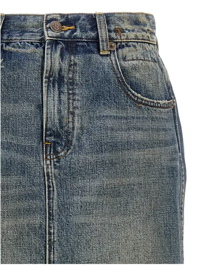 R13 Devon Side Slit Skirts Blue