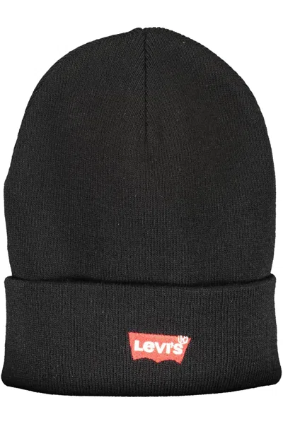 Levi's Black Acrylic Men Cap In Black