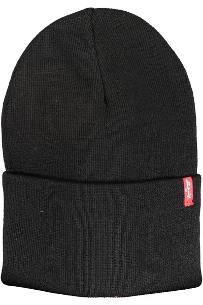 Levi's Black Acrylic Men Cap In Black