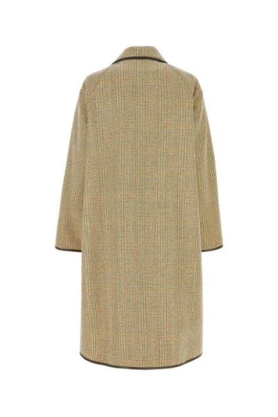 Bottega Veneta Coat With Distorted Prince Of Wales Motif In Multicolor
