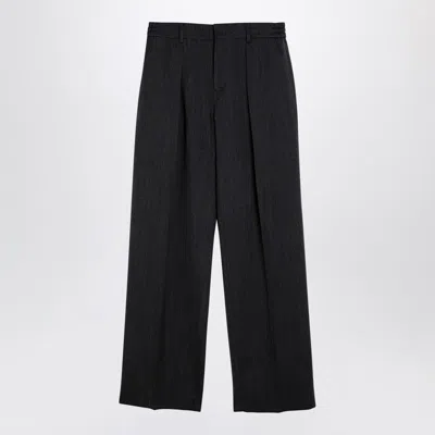 Burberry Equestrian Knight Cotton Track Pants In Gray