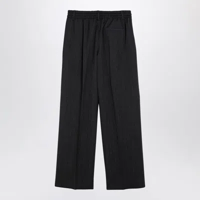 Burberry Equestrian Knight Cotton Track Pants In Gray