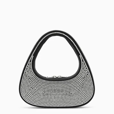 Shop Coperni Black Swipe Bag With Crystals In Leather Women