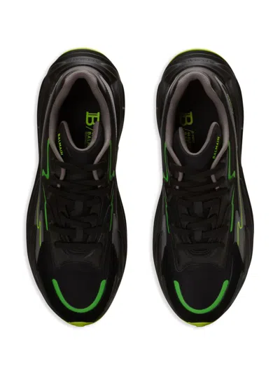 Balmain Run-row Low-top Sneakers In Black