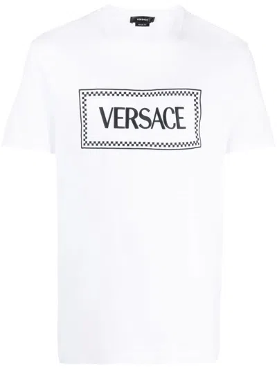 Versace Embroidered Logo T-shirt In White