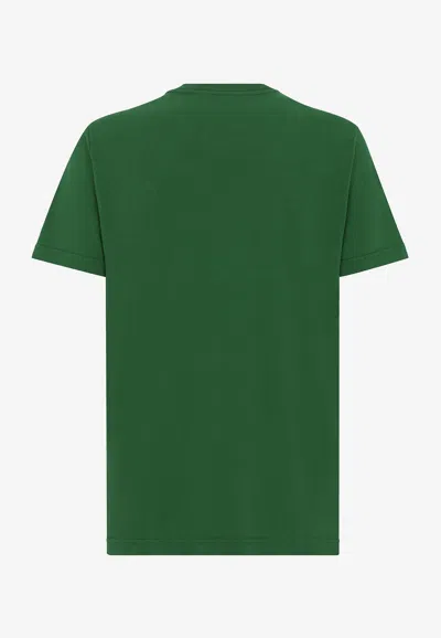 Shop Dolce & Gabbana Banana Tree Print Logo T-shirt In Green