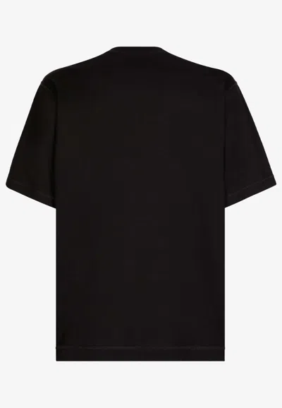 Dolce & Gabbana Short-sleeved Banana-tree-print T-shirt In Black