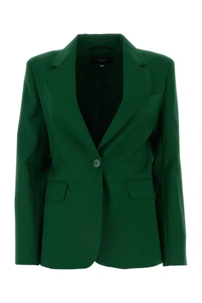 Shop Weekend Max Mara Jackets And Vests In Green