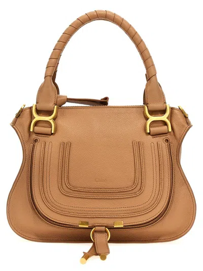Chloé Marcie Small Leather Handbag In Brown