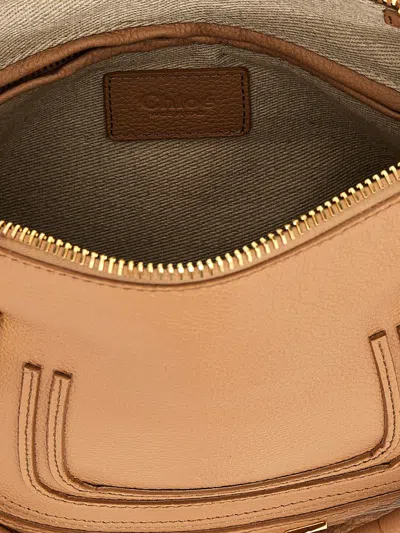 Chloé Marcie Small Leather Handbag In Brown