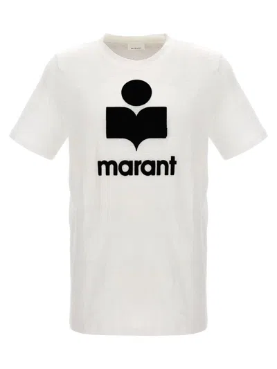 Isabel Marant Marant Karman T Shirt With Flocked Logo In White/black