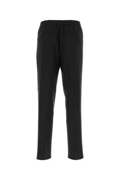 Zegna Black Stretch Polyester Blend Joggers In Black