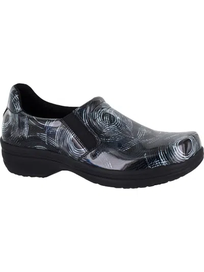 Easy Works By Easy Street Bind Womens Patent Leather Slip Resistant Clogs In Multi