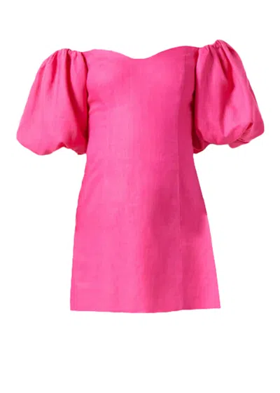Rhode Dali Linen Mini Dress In Pink