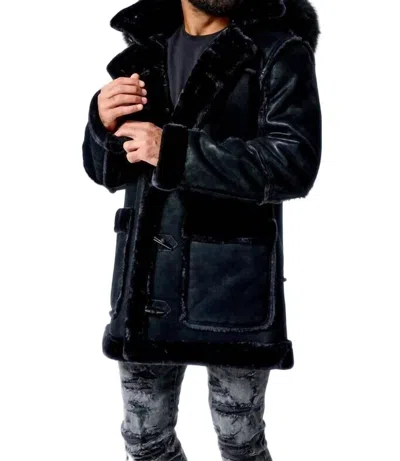 Jordan Craig Denali Shearling Jacket In Black In Black