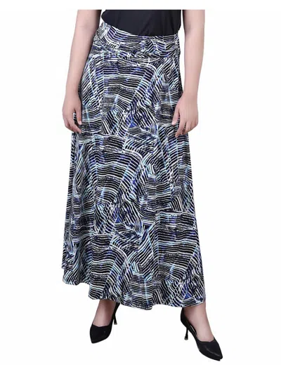Ny Collection Women's Missy Maxi A-line Skirt With Front Faux Belt With Ring Detail In Multi