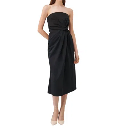 Marella Luchino Cowl-neck Crepe Midi Dress In Black