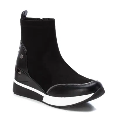 Xti Women's Suede Wedge Booties In Black In Black