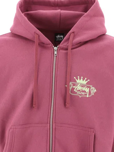 Shop Stussy Stüssy "built To Last" Zippered Hoodie In Purple