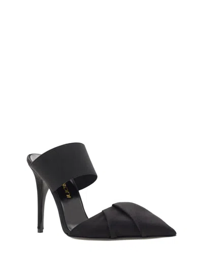 Bruno Frisoni 105mm Draped-design Stiletto Mules In Black