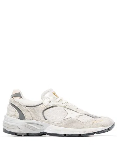 Shop Golden Goose Running Dad Net And Suede Upper Leather Star And Heel Suede Spur Shoes In White