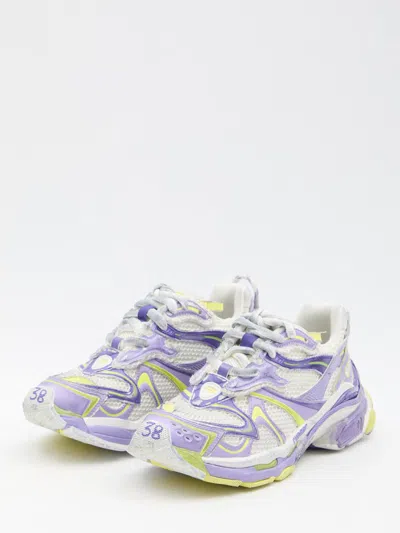 Balenciaga Purple Runner 2.0 Low Top Sneakers In White