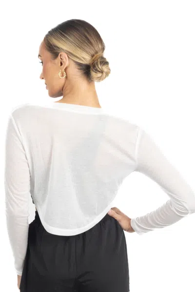 Akalia Ashley Long Sleeve Breathable Top In White