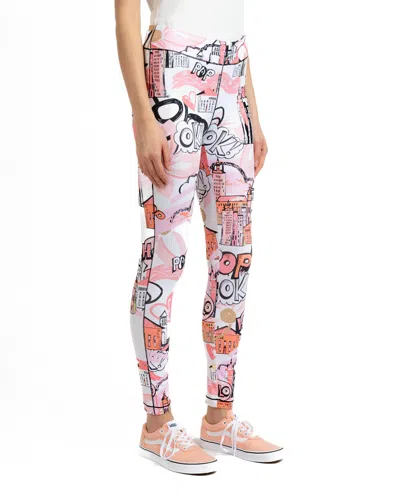 Bylyse Micro Knit Printed Legging In Cantaloupe In Red
