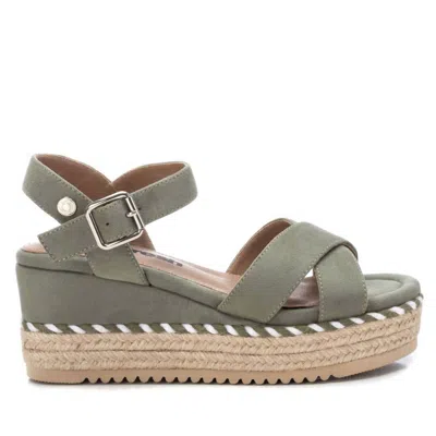 Xti Women's Suede Wedge Sandals In Green In Green