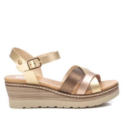 Xti Women's Wedge Strappy Sandals In Gold In Gold