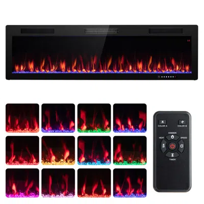 Hivvago Electric Fireplace Recessed And Wall Mounted For 2 X 6 Ft Stud