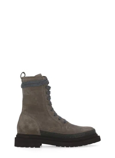 Shop Brunello Cucinelli Boots In Grey