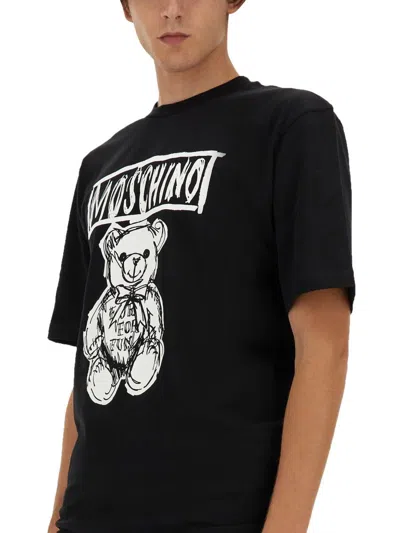 Shop Moschino T-shirts And Polos In Black