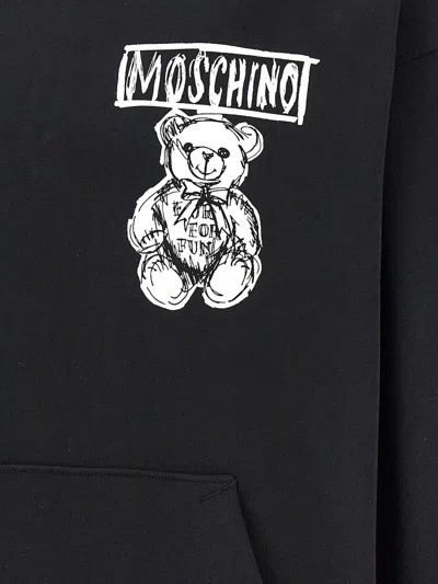 Moschino Hooded Sweatshirt With Drawn In White/black