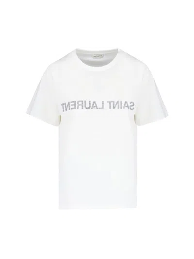 Shop Saint Laurent T-shirts And Polos In White