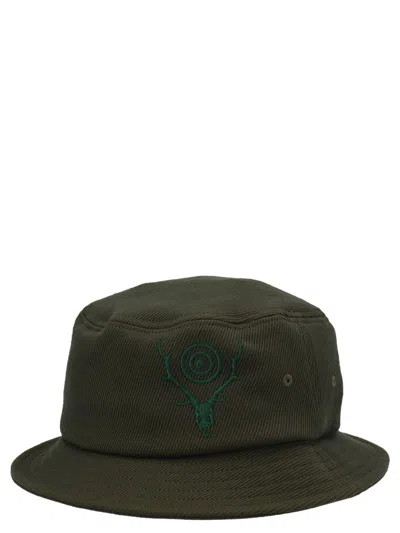 Shop South2 West8 Logo Embroidery Bucket Hat In Green