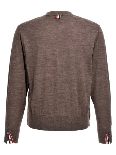 Thom Browne Cardigan Rwb In Brown