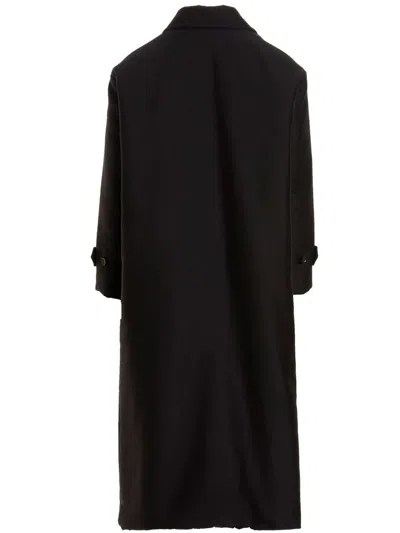 Valentino Pp Collection Reversible Long Coat In Black