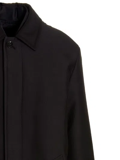 Valentino Pp Collection Reversible Long Coat In Black