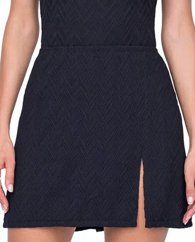 Gottex Textured Cover Up Side Slit Skirt In Jazz Black In Black