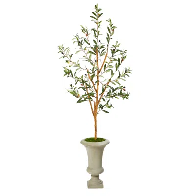 Homplanti 57" Olive Artificial Tree In Sand Colored Urn