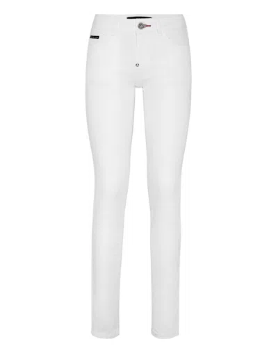 Philipp Plein Straight-leg Denim Trousers In White