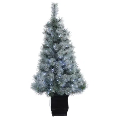 Homplanti 4' Snowy Mountain Pine Christmas Tree With 150 Led Lights