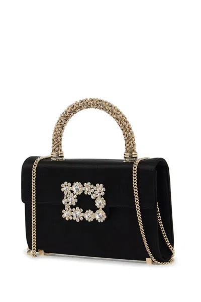 Shop Roger Vivier Flower Strass Jewel Mini Bag In Black